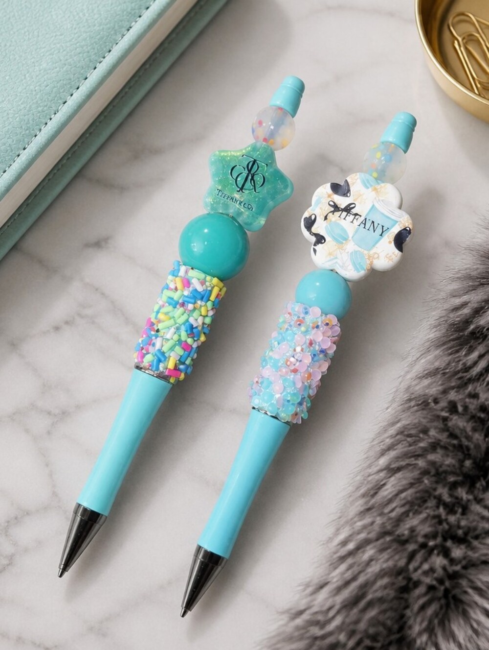 x2 Handcrafted Beaded Pens